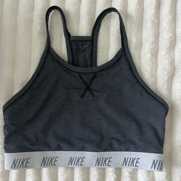 Nike Charcoal Racerback Sports Bra - Picture 1 of 5